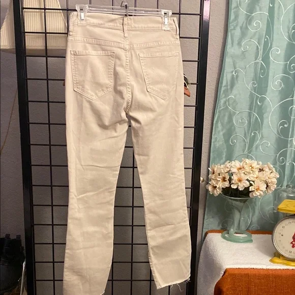 MOTHER Cream Straight Leg Jeans - Picture 8 of 14